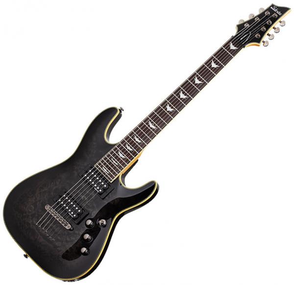 Guitare électrique baryton Schecter Omen Extreme-7 - See-thru black gloss