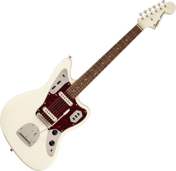 Guitare électrique solid body Squier FSR Classic Vibe '60s Jaguar (LAU) - Olympic white with matching headstock