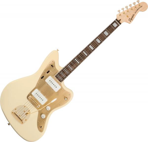Guitare électrique solid body Squier 40th Anniversary Jazzmaster Gold Edition - Olympic white