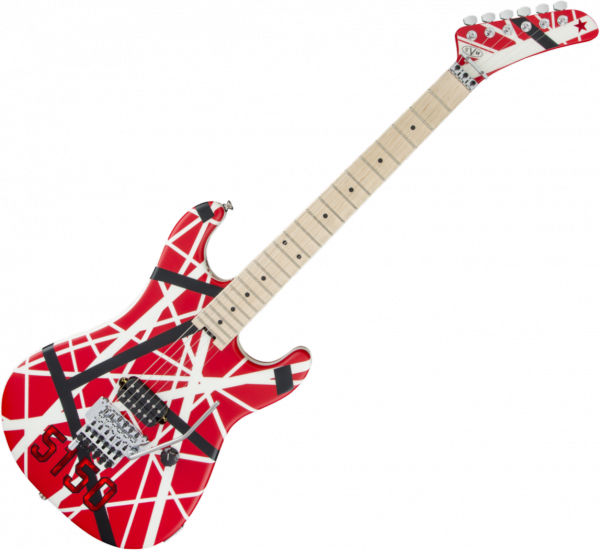 Guitare électrique solid body Evh                            Striped Series 5150 - Red black & white stripes