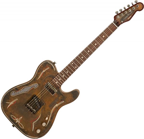 Guitare électrique solid body James trussart Deluxe SteelCaster #20028 - Rust o matic pinstripe