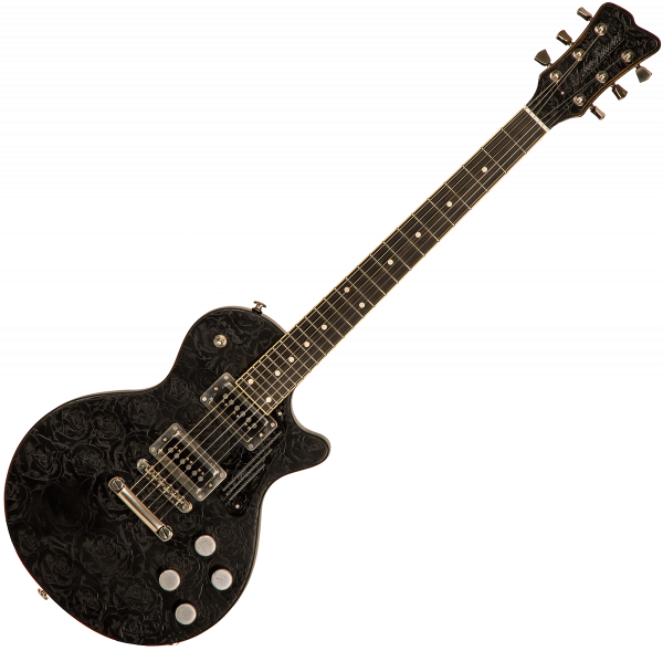 Guitare électrique solid body James trussart SteelDeville #21008 - Black roses