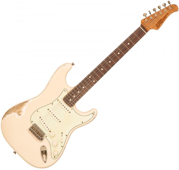 Guitare électrique solid body Xotic California Classic XSC-1 Ash #2104 - Heavy aging aged white