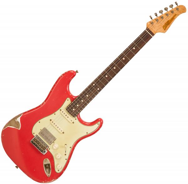 Guitare électrique solid body Xotic California Classic XSC-2 Ash #2091 - Heavy aging fiesta red