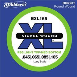 Cordes basse électrique D'addario EXL165 Nickel Wound Electric Bass 45-105 - Jeu de 4 cordes
