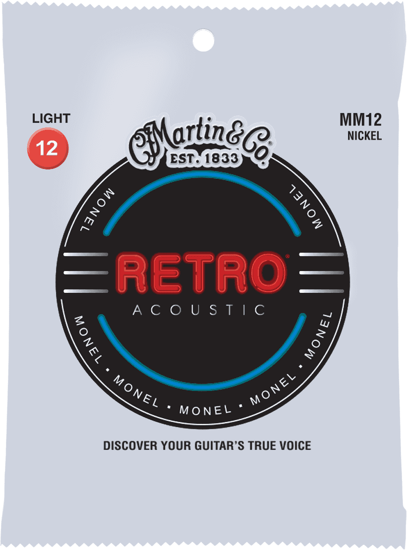 .012 .054 MARTIN Cordes Retro monel Light & Jeu de cordes pour guitare acoustique 80/2 Bronze Light 