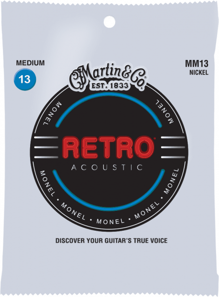 Cordes guitare acoustique Martin MM13 Acoustic Guitar 6-String Set Retro Monel 13-56 - Jeu de 6 cordes