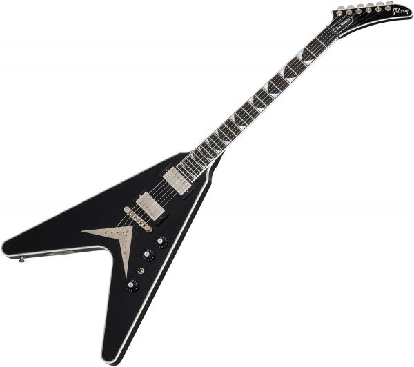 Guitare électrique solid body Gibson Custom Shop Dave Mustaine Flying V EXP Ltd - Vos ebony