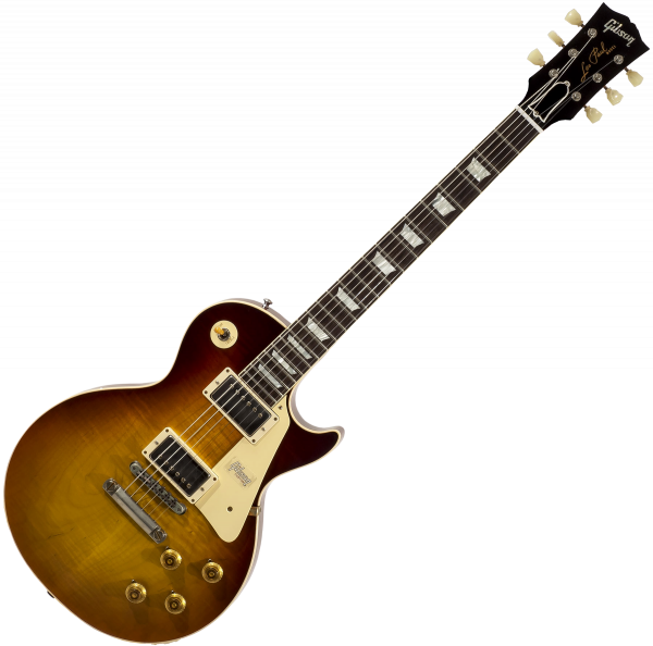 Guitare électrique solid body Gibson Custom Shop 1959 Les Paul Standard Reissue 2020 - Gloss dark bourbon fade