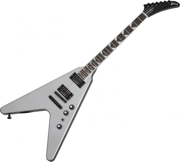 Guitare électrique solid body Gibson Dave Mustaine Flying V EXP - Silver metallic