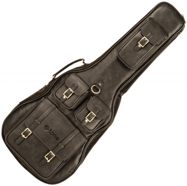 Housse guitare acoustique X-tone 2035 FOL-BK Deluxe Leather Acoustic Dreadnought Guitar Bag - Matt Black