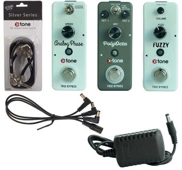 Pack effet guitare & basse X-tone Pack Pedales Psyche/Stoner + Patches & Alimentation