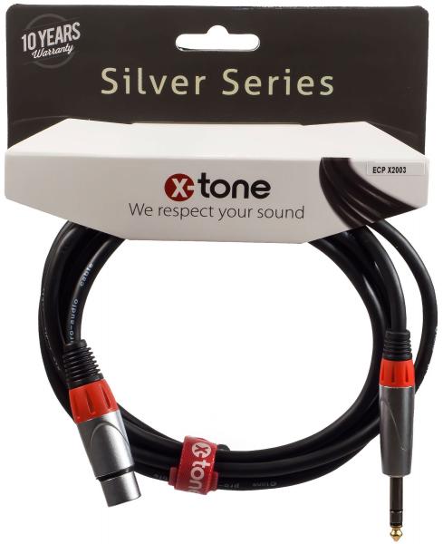 Câble X-tone X2003-1,5M - Jack(M) 6,35 TRS / XLR(F) SILVER SERIES