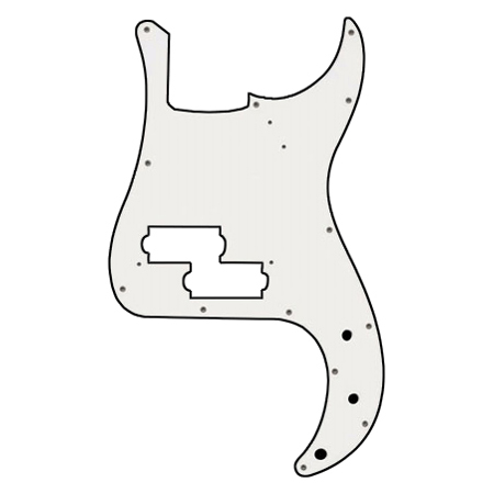 Pickguard Yellow parts EZ1106W Precision Bass Pickguard white