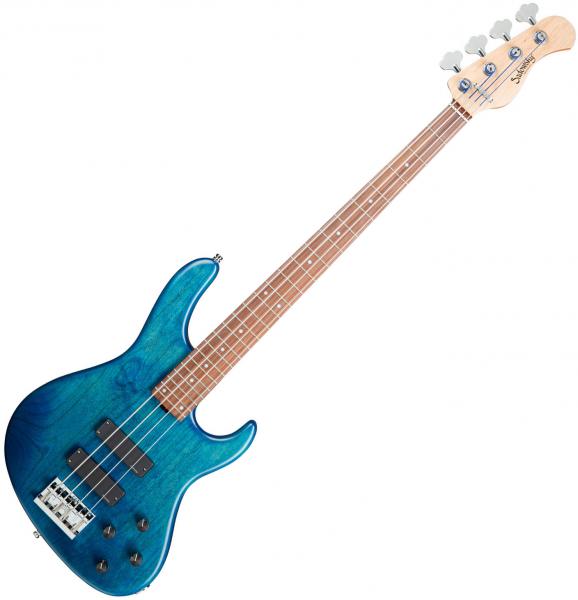 Basse électrique solid body Sadowsky MetroLine 24-Fret Modern Bass, Alder, 4-String (Germany, MOR) - Blue transparent satin